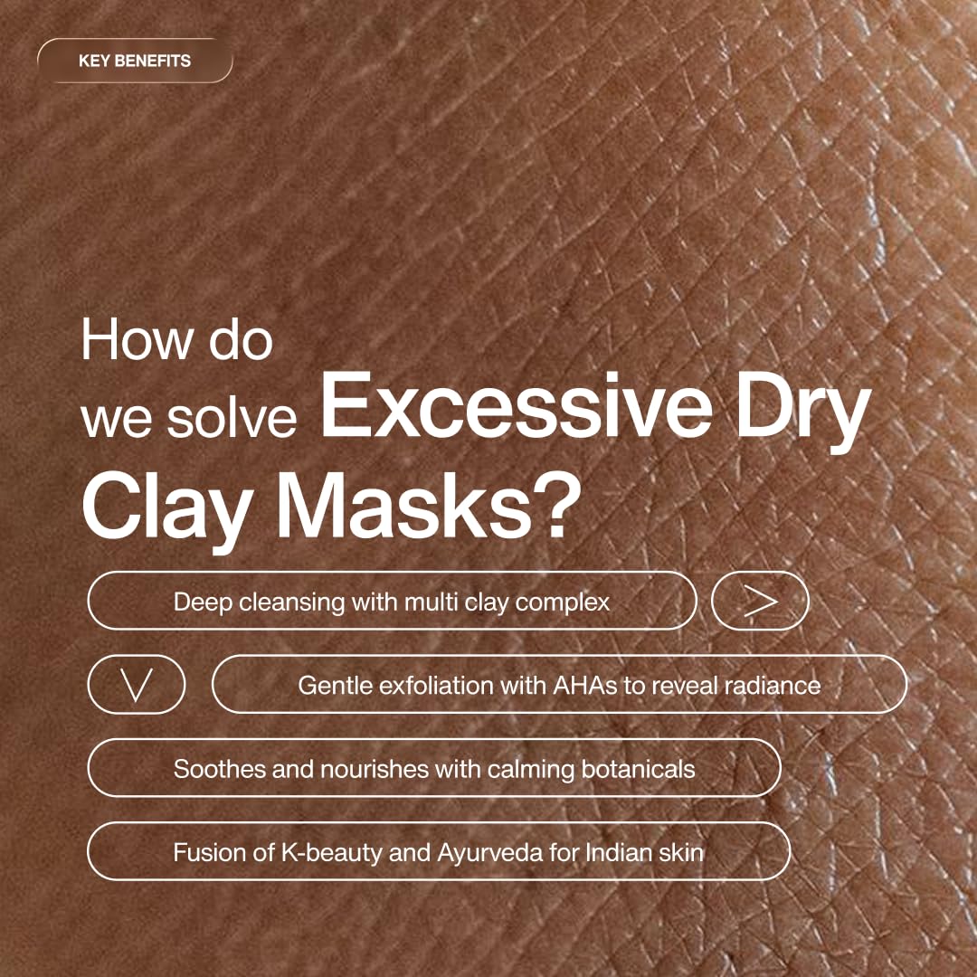 Personal Touch Facebath Jeju Volcanic Clay Mask with Colloidal Oatmeal & Glycolic Acid for Gentle Exfoliation, Skin Detox & Acne Prevention | Oily, Normal & Combination Skin | 75g