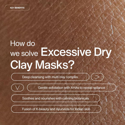 Personal Touch Facebath Jeju Volcanic Clay Mask with Colloidal Oatmeal & Glycolic Acid for Gentle Exfoliation, Skin Detox & Acne Prevention | Oily, Normal & Combination Skin | 75g