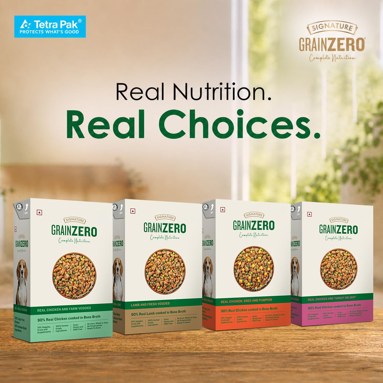 Grain Zero Dog Fresh Food Tetra Pak Real Chicken & Vegetables, for Adult & Puppy, 350g | Supports Joint & Health | Immune System | Anti Inflammatory Properties | Ready to Serve | One Pack One Meal