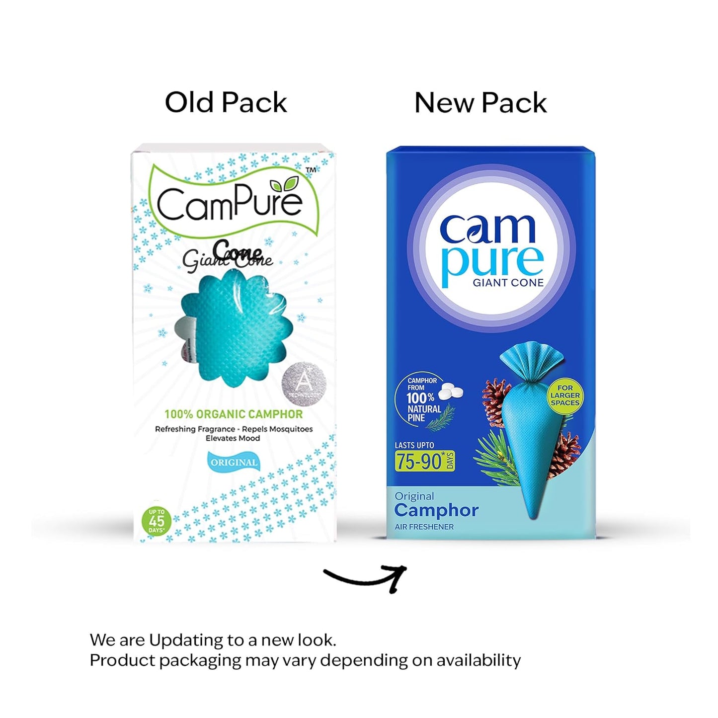 CamPure Camphor Giant Cone (Pack Of 1) - 100% Organic | Air Freshener For Car, Wardrobe, Office Cabin's, Drawers, Travel Bag & Bathroom