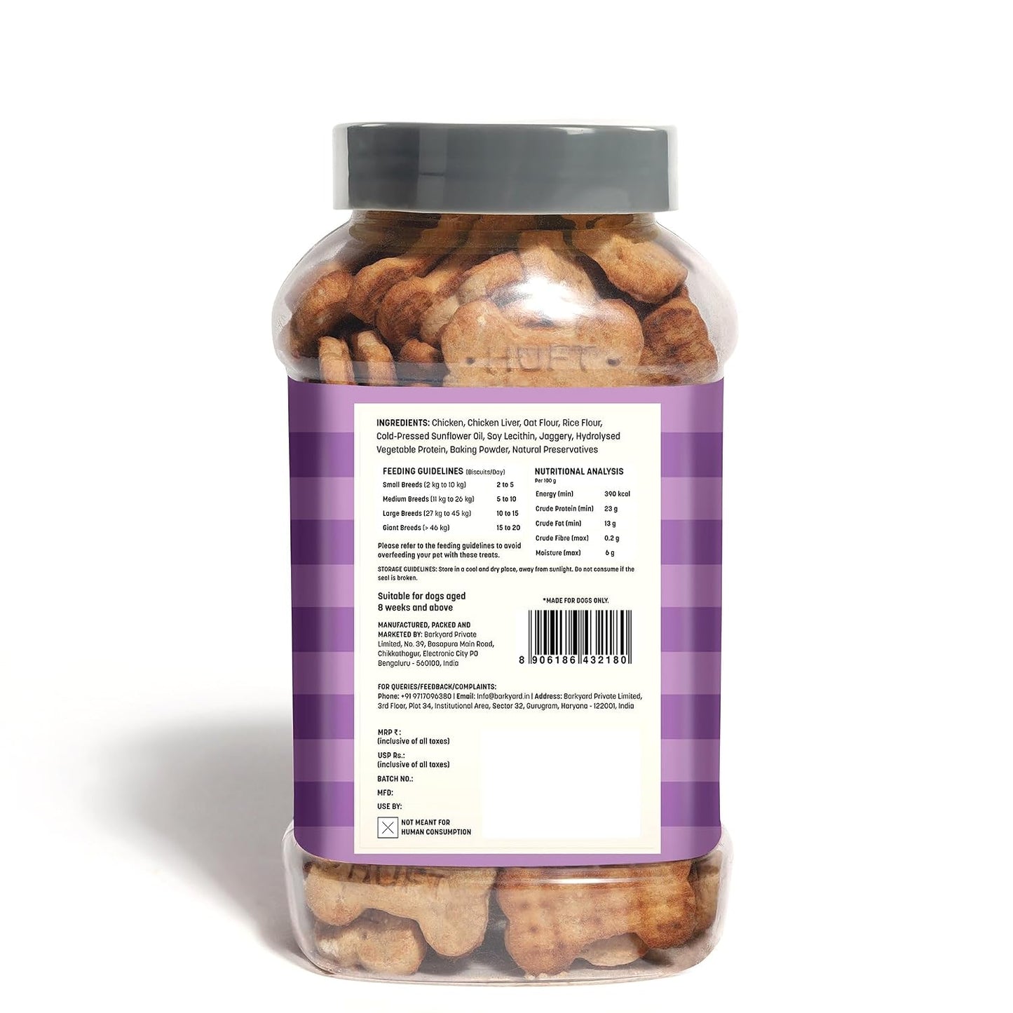 Yummy in My Tummy by HUFT Chicken Liver Dog Biscuits – 320 gm | Crunchy & Healthy Treats for Dogs | High-Protein Snack | Ideal Training Treat | Suitable for All Life Stages & Breeds Dogs