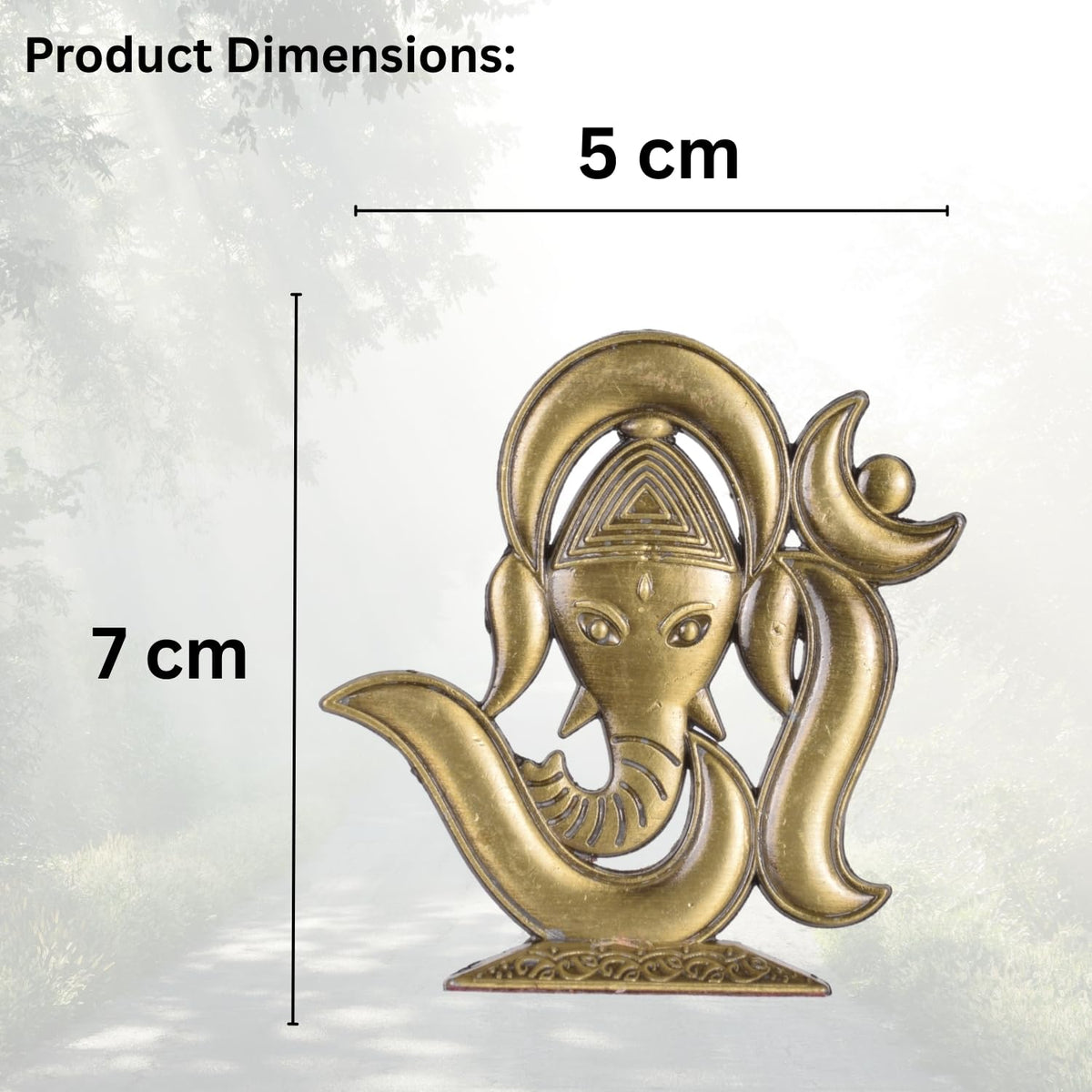 Om and Ganesh Mukharvind Idol for Car Dashboard – Brass Finish Divine Symbol Murti for Temple, Car & Office Décor (S924-BRS)