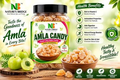 Nature's Bridge Natural Dried Sweet Amla Candy 900 GM | Dry Amla Candy | Indian Gooseberries | Dried Amla