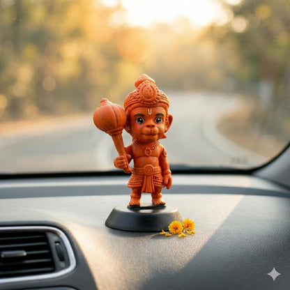 B.R STORE Kesri Hanuman Idol for Home Dcor & Pooja | Bajrangbali Murti with Orange Finish | Spiritual Statue for Temple, Office, Car Dashboard & Gift (kesri Hanuman)