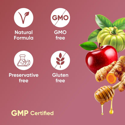 Dr Vaidya’s Apple Cider Vinegar Pro | Promotes Weight Management With 2X Absorption | Improves Gut Health & Boosts Immunity | 5 Action Formula | 750mg of ACV, Garcinia, Honey| 15 Sachets (Pack of 1)