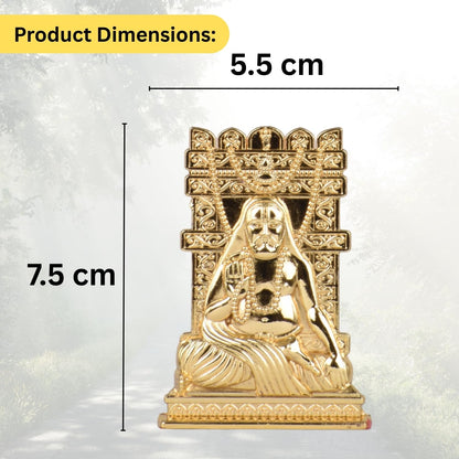 Shri Raghavendra Swami Idol for Car Dashboard | Sri Raghavendra Swamy Murti | Spiritual Blessings & Protection | Golden, Silver Black, Copper, Brass Finishes | Anti-Slip Base(S979-GOLD)