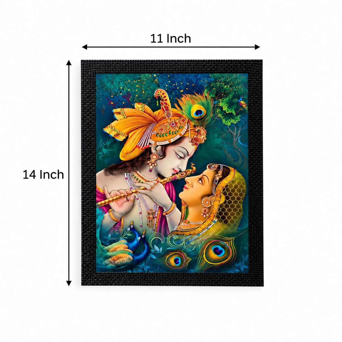 Radha Krishna Matt Textured Framed UV Art Painting