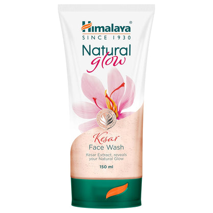 Himalaya Kesar Face Wash packaging with a pink flower design on a white background