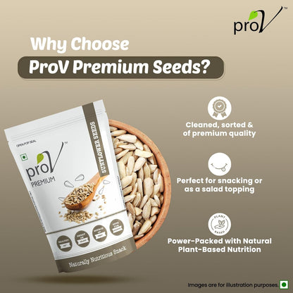 ProV Premium Raw Sunflower Seeds | 250g | High Protein & Fiber | No Cholesterol, No Sugar | Unroasted Surya Phool