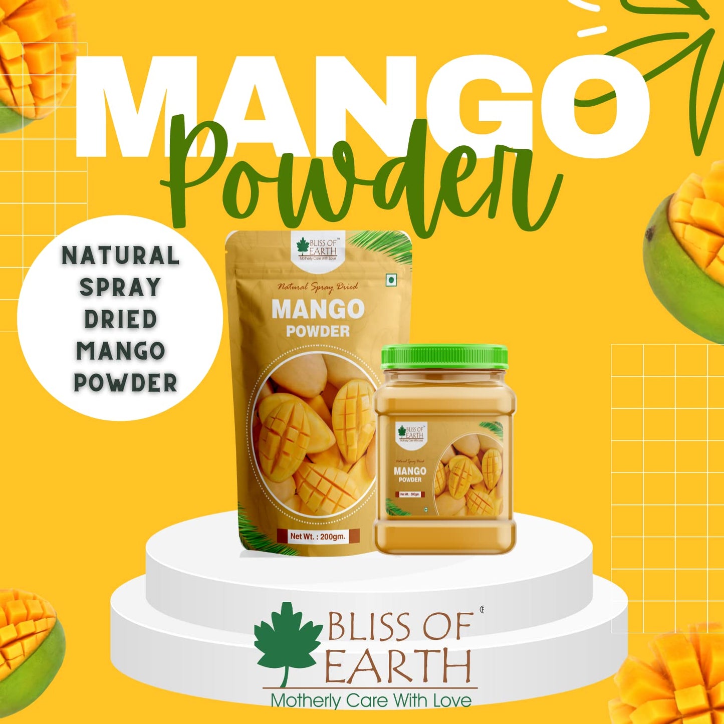 Bliss of Earth 900gm Mango Powder Natural Spray Dried Great for Mango juice | ice cream | Cake | shake king of fruits Vitamin A,C,K Rich