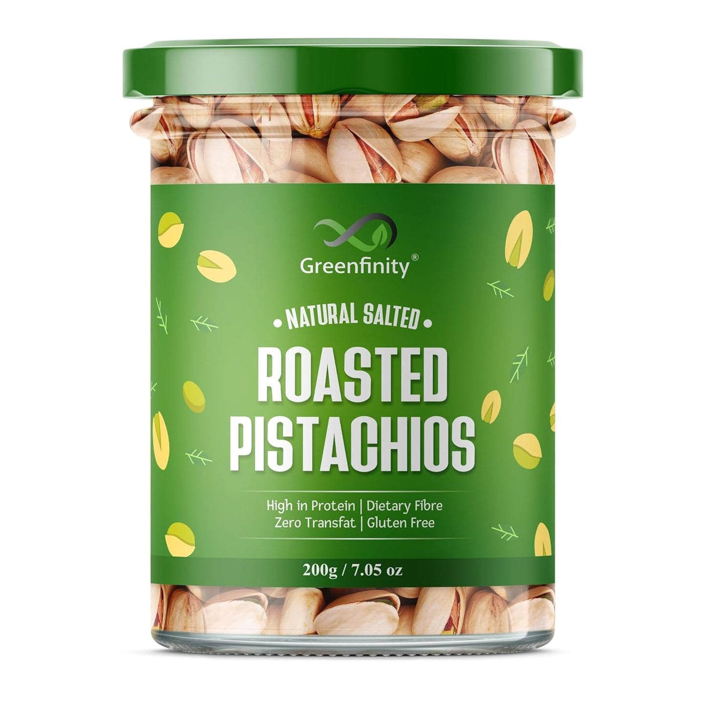 GreenFinity Fresh Whole Roasted Salted Pistachios With Shell | Rich in Protein and Dietary Fiber | Nutritious Gluten Free Dry Fruits for Gifting, Healthy Snacks, Family Treats, Festive Hamper