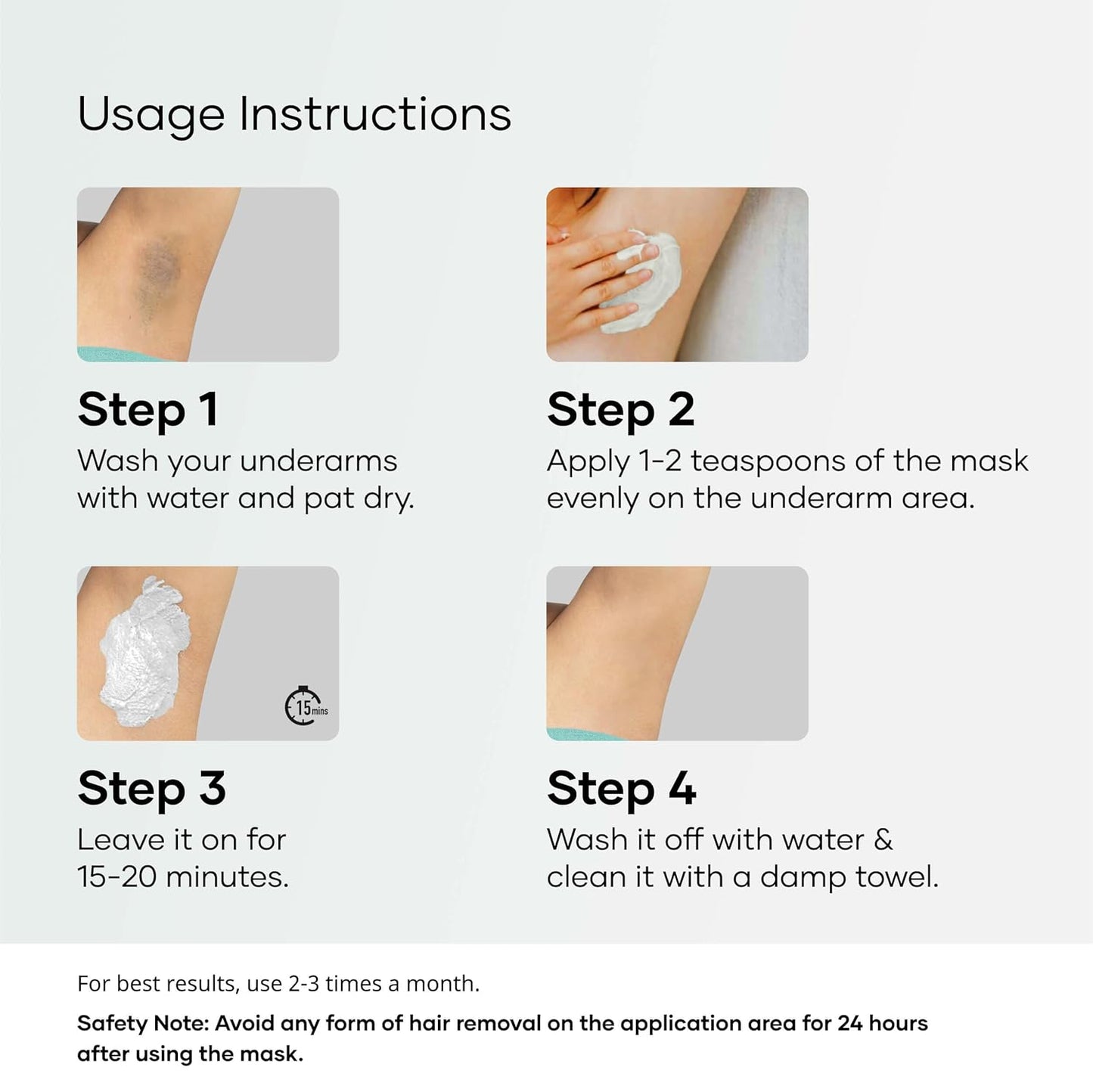 Cureskin Under Arm Brightening Cream Mask with Lactic Acid, Glycolic Acid & Malic Acid | Dark Underarms & Hyperpigmentation | Under Arm Dark Removing Cream, 50 g (Pack of 1)