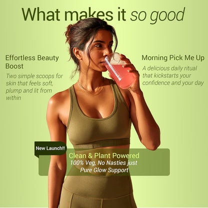 Be. Veg Collagen Powder for Women & Men | Plant-Based Supplement with VegCol, Glutathione, Hyaluronic Acid & Vitamin E | Vegan Builder for Skin Glow, Hydration, Hair & Nail Health | Mix-Fruit Flavour | 300 g