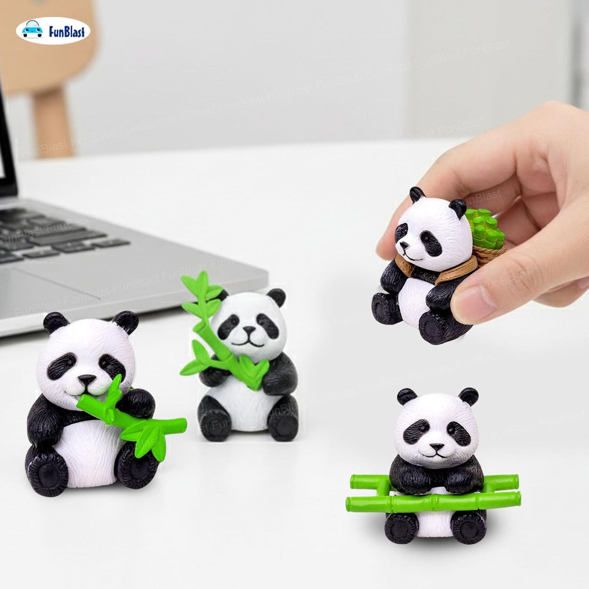 Panda Miniature Figurines - Decorative Showpiece, Gift for Him/Her, Diwali Deepwali New Year Home Decor, Bedroom, Living Room, Office, Table, Car Dashboard (Style-B)