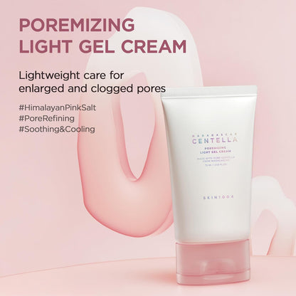 SKIN1004 Centella Poremizing Light Gel Cream | Lightweight Cooling & Hydrating Gel with Niacinamide for Oily & Combination Skin, 75ml