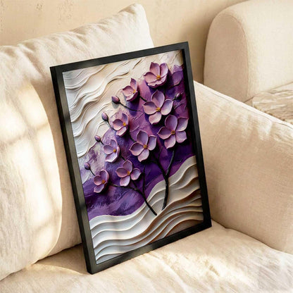 blue flower Wall Painting Home Decoration With Frame For Living Room Bed Room Hotel Wall Decor Digital Reprint (13X17 INCH)