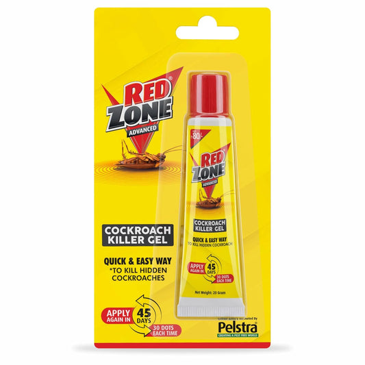 REDZONE Cockroach Killer Gel - 20g, Advance Formula Strong & Effective Long-Lasting Cockroach Gel for Home, Kitchen & Office, Anti Roach with Eco-Friendly, Easy to Use, Fragrance Free (Pack of 4)