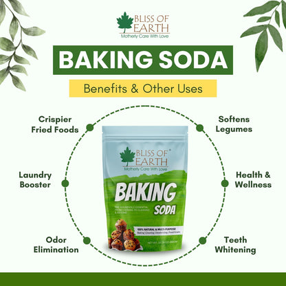 Bliss of Earth Baking Soda for Cooking, Baking Soda for Food & Cleaning Purpose, 900gm, Pure Sodium Bicarbonate for Baking, Cleaning, and Deodorizing, Food Grade, Non-GMO, Eco-Friendly