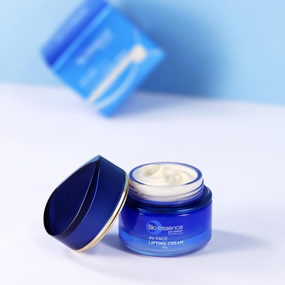 Bio-Essence Bio-Vlift 4V Face Lifting Cream, Firming, Tightening, Double Chin Firming, Hyaluronic Acid, Fermented Rice, Niacinamide, Face Moisturizer for Women, Ideal for All Skin Types, Anti Ageing, 45g