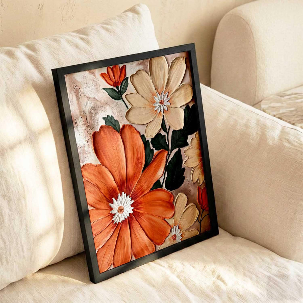 Decorative flower Wall Art Home Decor Modern Painting poster With Frame For Living Room Bed Room Hotel Wall Decor Digital Reprint (13X17 INCH)