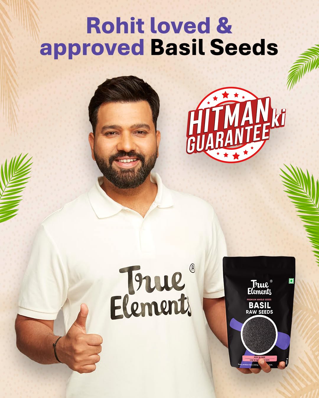 True Elements Basil Seeds 250g - Sabja Seeds | High Fibre and Omega 3