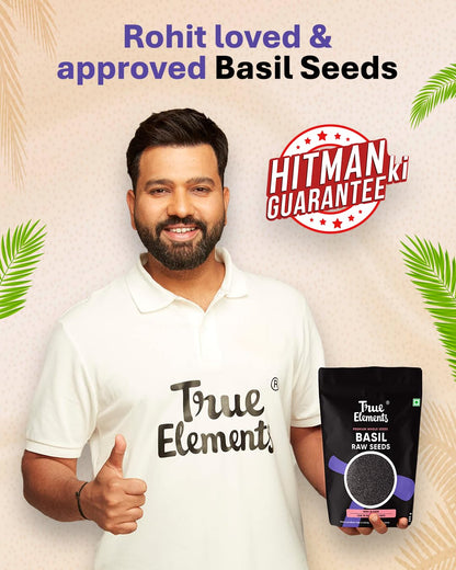 True Elements Basil Seeds 250g - Sabja Seeds | High Fibre and Omega 3