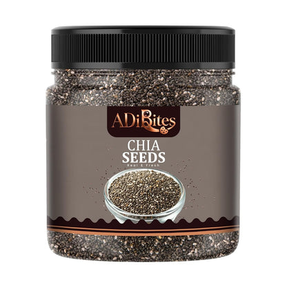 ADIBITES Chia Seeds | Fibre Rich Superfood Seeds | Omega-3 Rich Chia Seeds for Eating | Supports Weight Management & Digestion | Healthy Snack for Weight Loss & Skin Glow | Natural Super Seeds