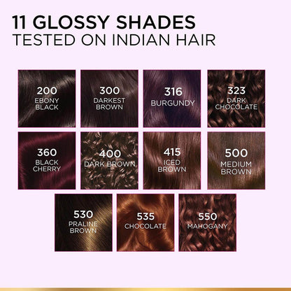 L'Oréal Paris Casting Crème Gloss Hair Color With Glycolic Gloss Complex | 5X Glossier Hair Color | Shade 300 - Darkest Brown | 60g + 40ml + 60g