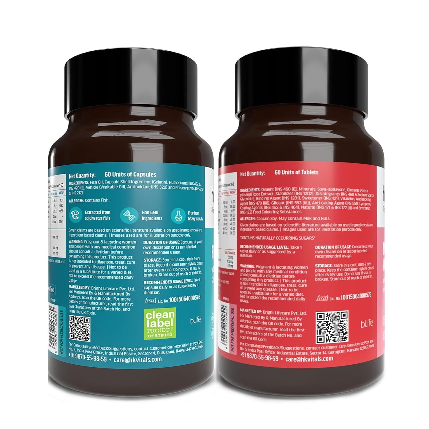 HealthKart hk vitals Fish Oil Omega 3 Capsule 1000mg, (60 Capsules) & Multivitamin For Women (60 Tablets) Combo Pack