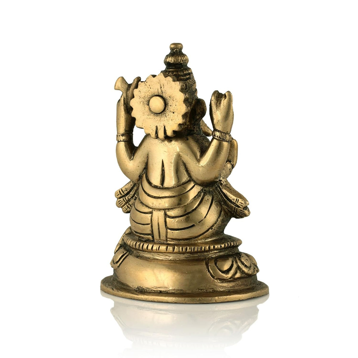 Brass Lord Ganesh Idol (Golden, 4 X 2.4 X 2.2 Inches) Model Number: GBS189