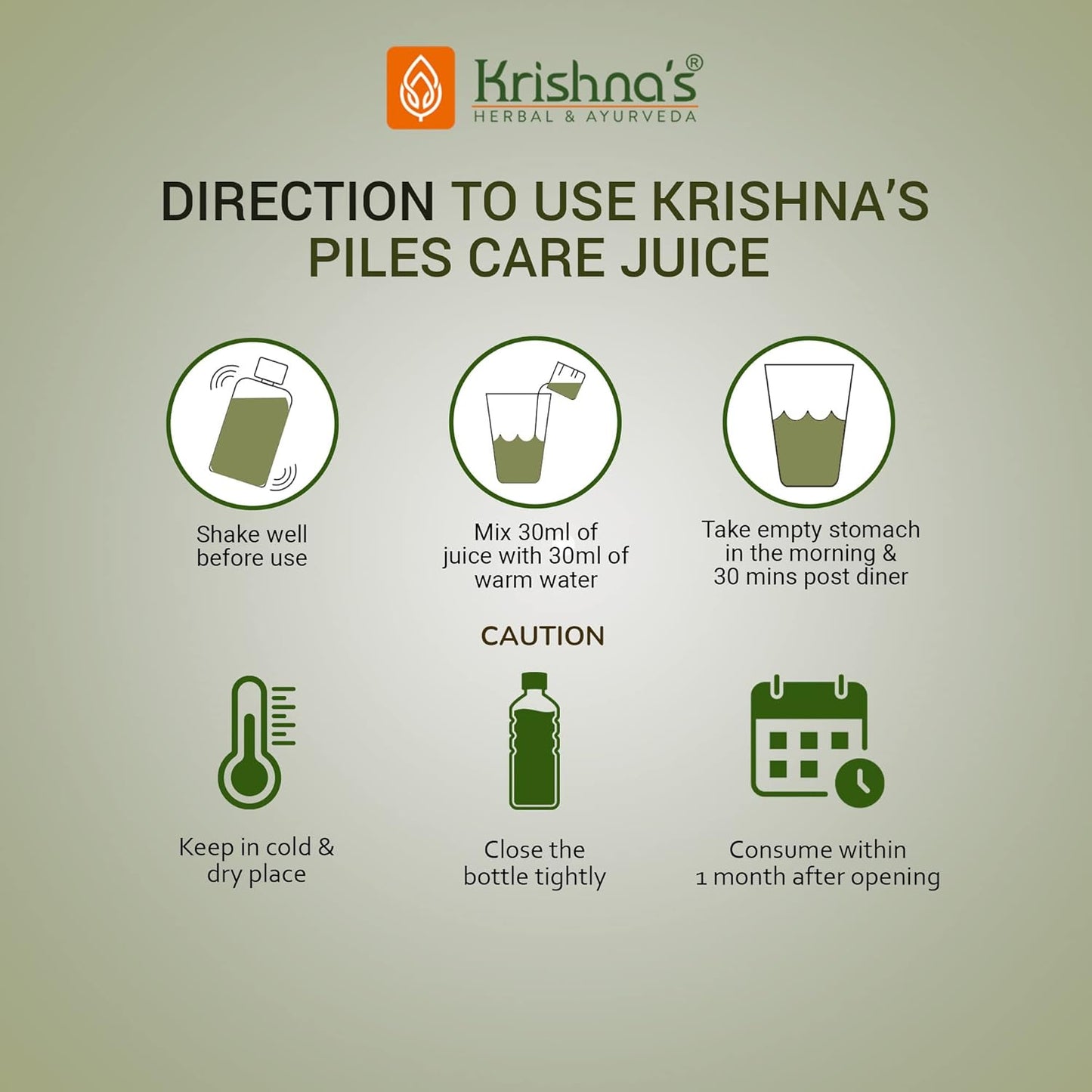 KRISHNA'S HERBAL & AYURVEDA Piles Care Juice - 1000 Ml, Ayurvedic Piles Care Expert, Goodness Of Chitrak Mool, Bachh, Kutaj, Bilav & 6 Other Herbs