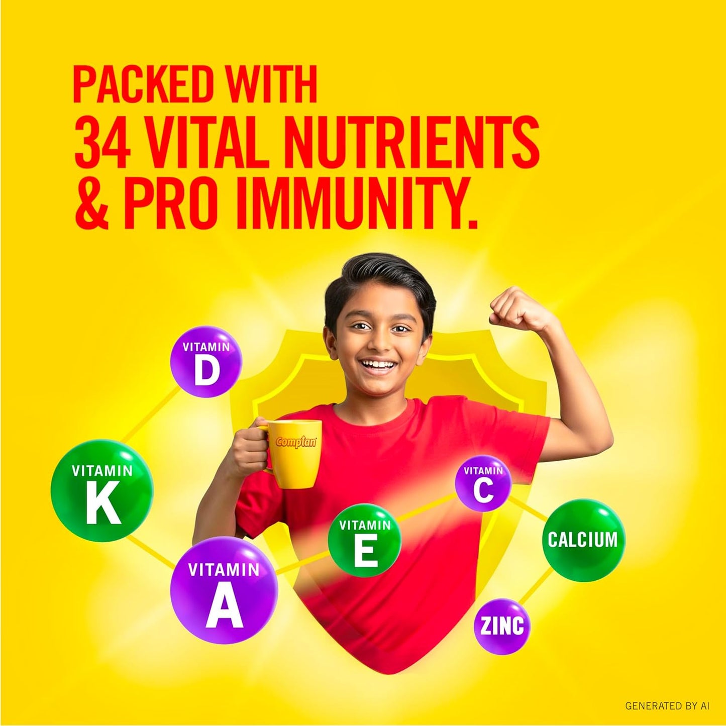Complan Nutrition Drink Powder for Children, Royale Chocolate Flavour, 500 grams Carton|Nutrition Drink for kids with protein & 34 vital nutrients, 1 count