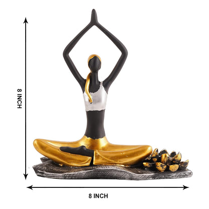 Resin Yoga Lady Home & Office Decor Showpiece (Y1900),Multicolor