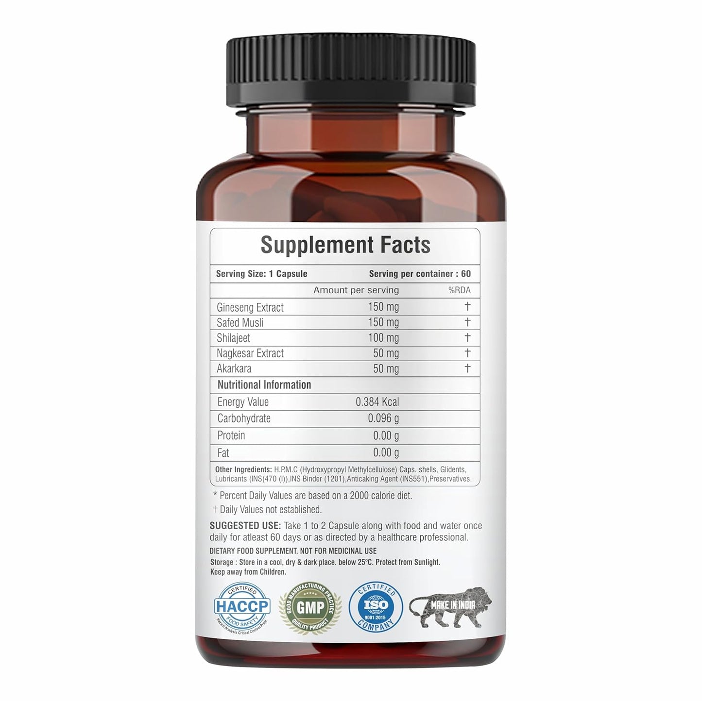 Men's Performance Booster 60 - Capsules - Improve Muscle Strength & Performance, Boost Energy for Men