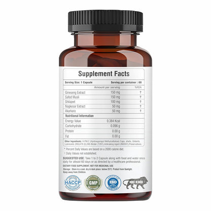 Men's Performance Booster 60 - Capsules - Improve Muscle Strength & Performance, Boost Energy for Men