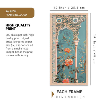 Indian Traditional Madhubani Big Size Wall Painting With Frame For Living Room Bed Room Hotel Wall Décor Digital Reprint Engineered Wood Set of 3 (Art 2, 10x13 inch, Framed)