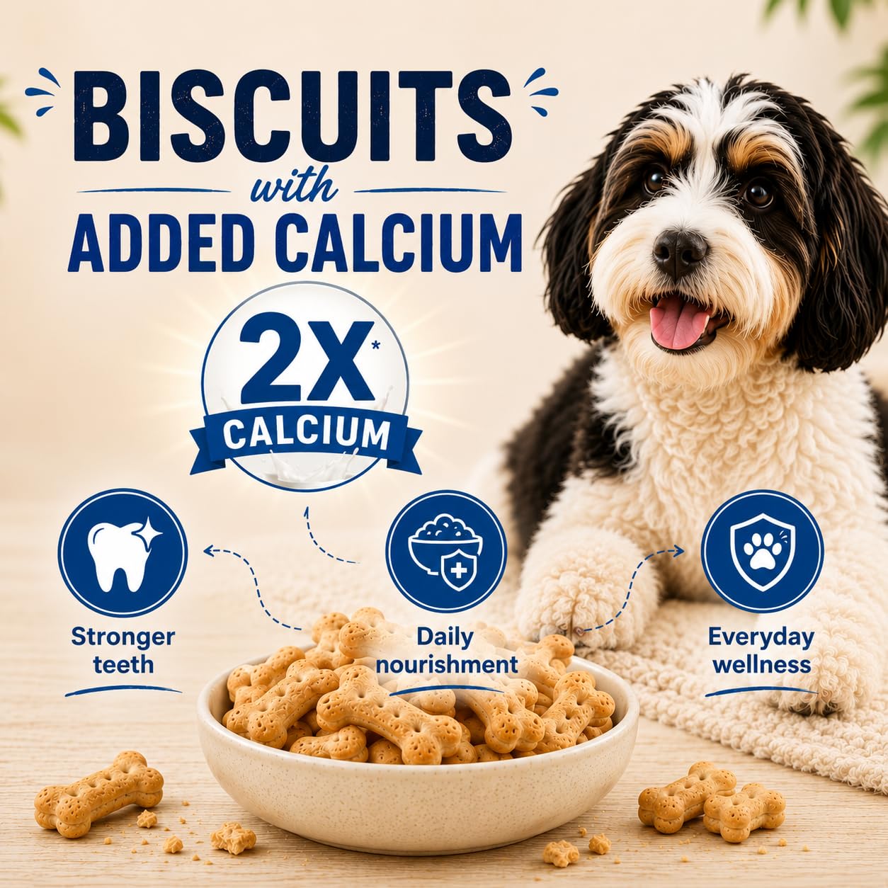 Purepet Dog Treats Biscuits 800g Pack | Milk Flavour | Active Behaviour | Oral Health | Training and Behaviour | Healthy Immune System (All Life Stages)