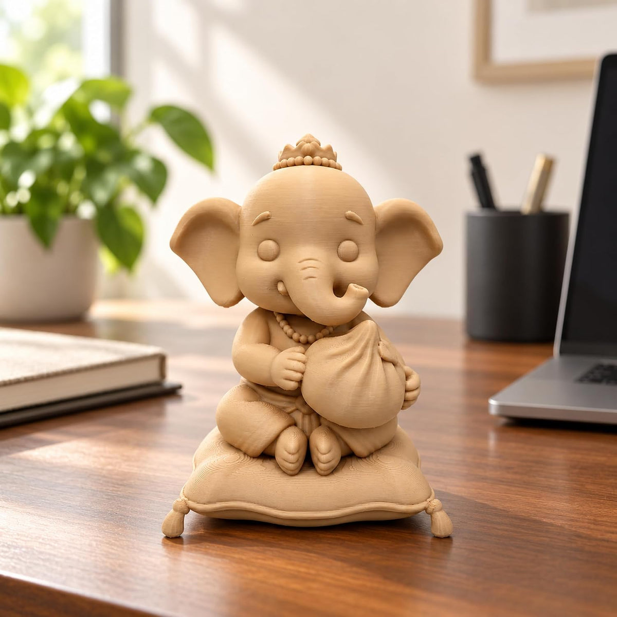 Cute Mini Ganesha Idol | Lightweight Ganpati Statue for Car Dashboard, Mandir, Office Desk & Gifting | 11 cm