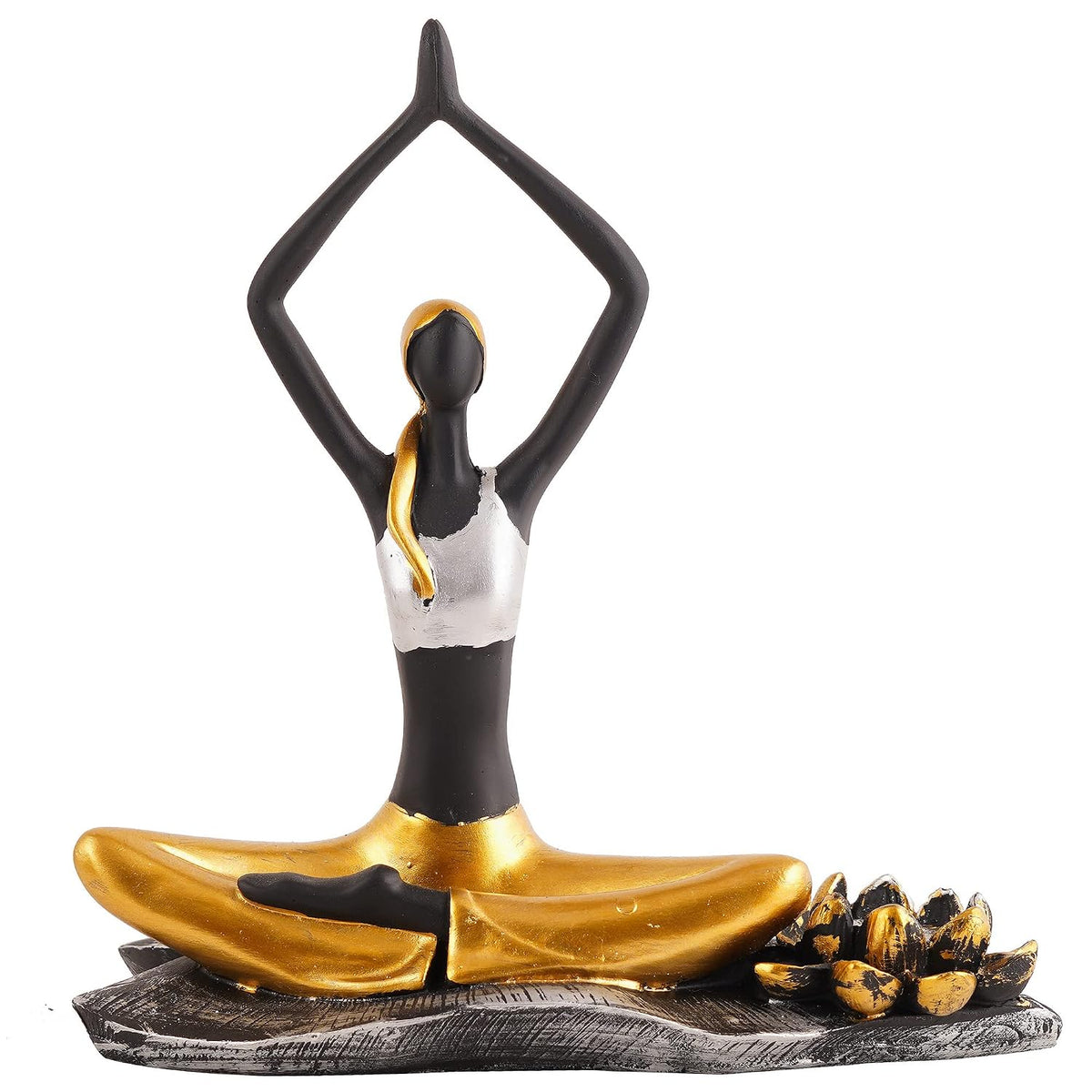 Resin Yoga Lady Home & Office Decor Showpiece (Y1900),Multicolor