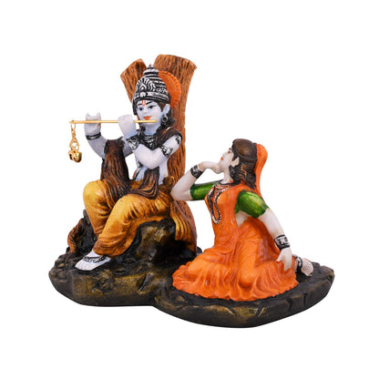 Polyresin Lord Krishna Idol, 5x6x4.5 Inches, Multicolour