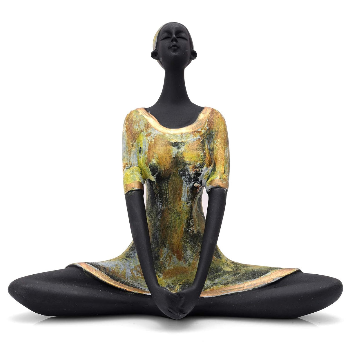 Resin Yoga Lady Showpiece For Home Decor & Office Decor (Set of 3), Multi Colour, figures