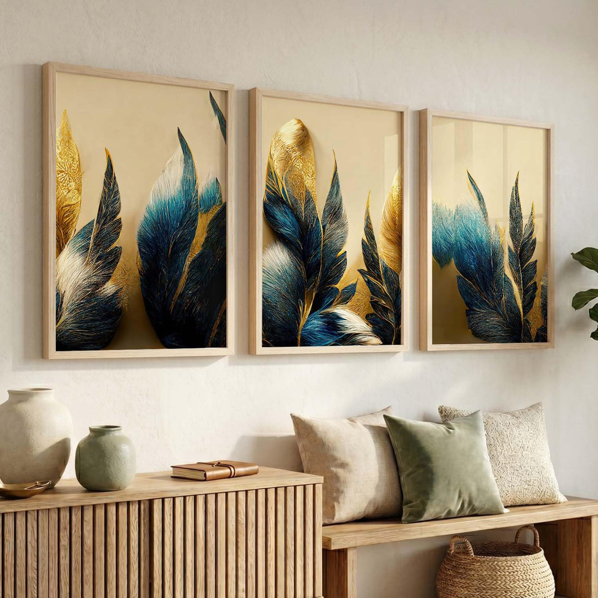 Modern Wall Art framed Painting for Wall Decoration - Wall Paintings for Living Room, Bedroom - Big Size Wall Painting Set of 3 (Art 4, 10x13 inch)