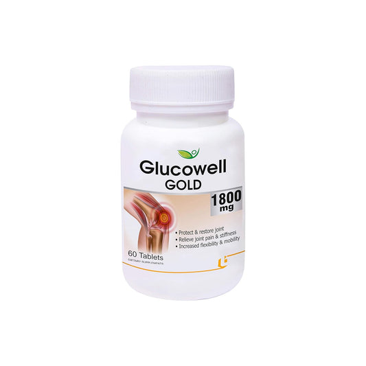 Biotrex Nutraceuticals Glucowell GOLD 1800mg - Maximum strength of Glucosamine with MSM (60 Tablets)