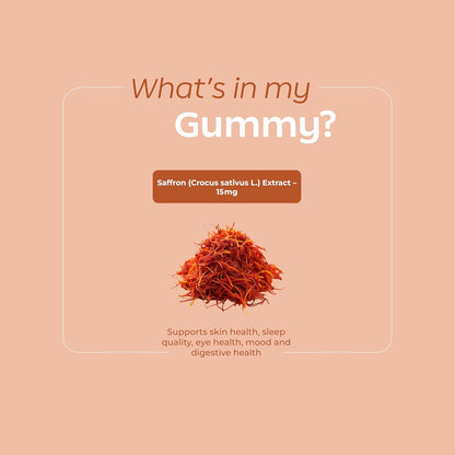 Arth Premium Kesar Saffron Beauty Gummies | Skin Glow, Radiance & Mood Support | Beauty & Wellness Supplement | 30 Veg Gummies