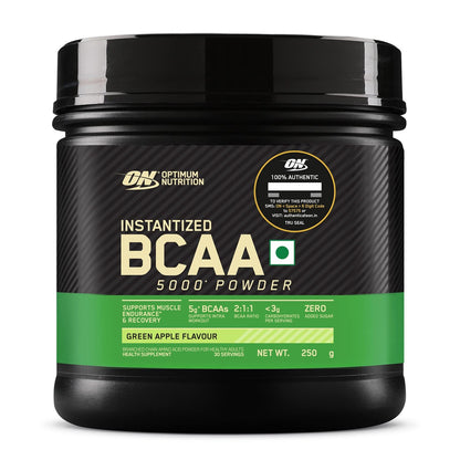 Optimum Nutrition BCAA, 5g BCAAs in 2:1:1 Ratio, 30 servings, For Muscle Recovery & Endurance, Intra workout, Informed Choice certified, 250gm