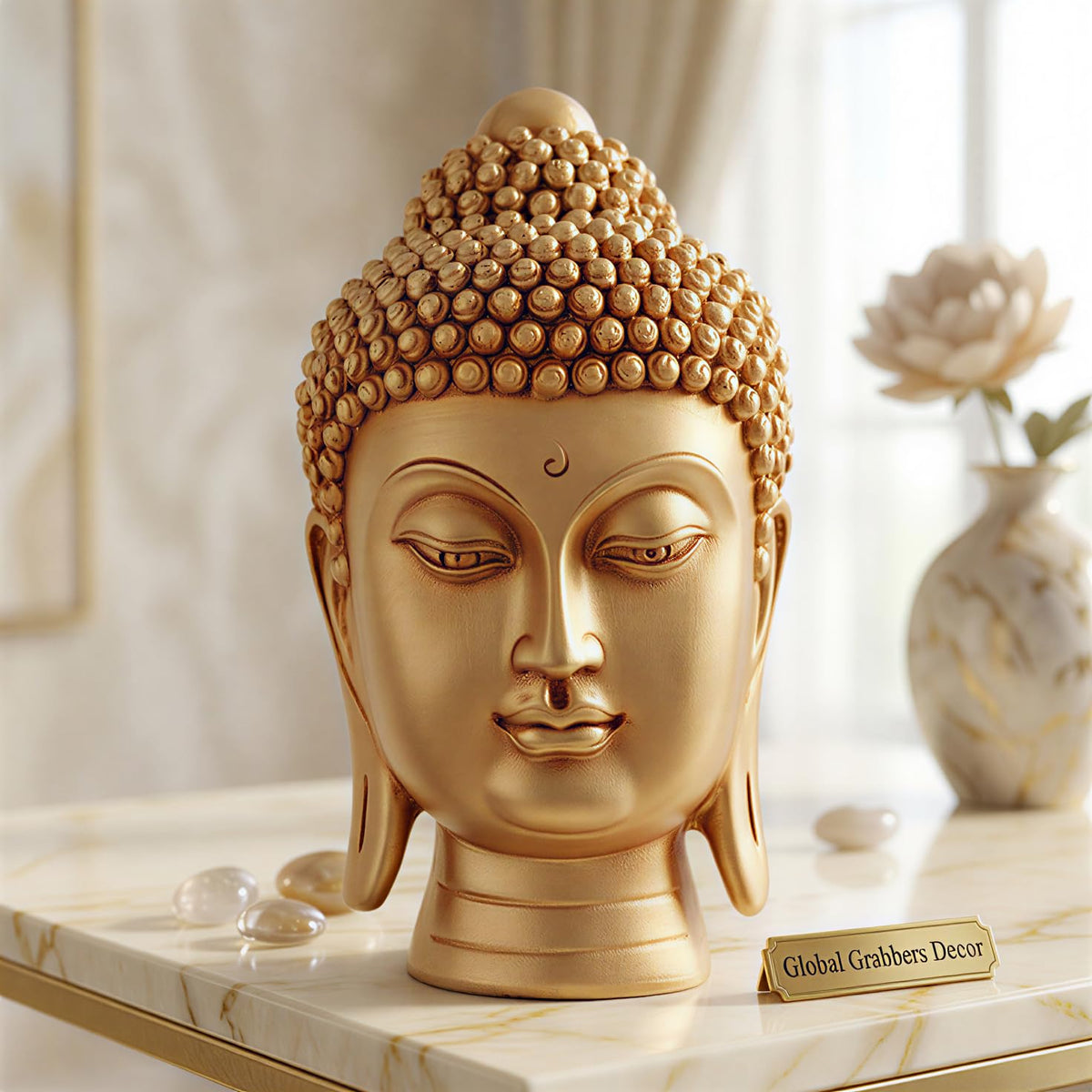 Buddha Idol Statue | Show Pieces for Home Decor Living Room (GOLDEN2)