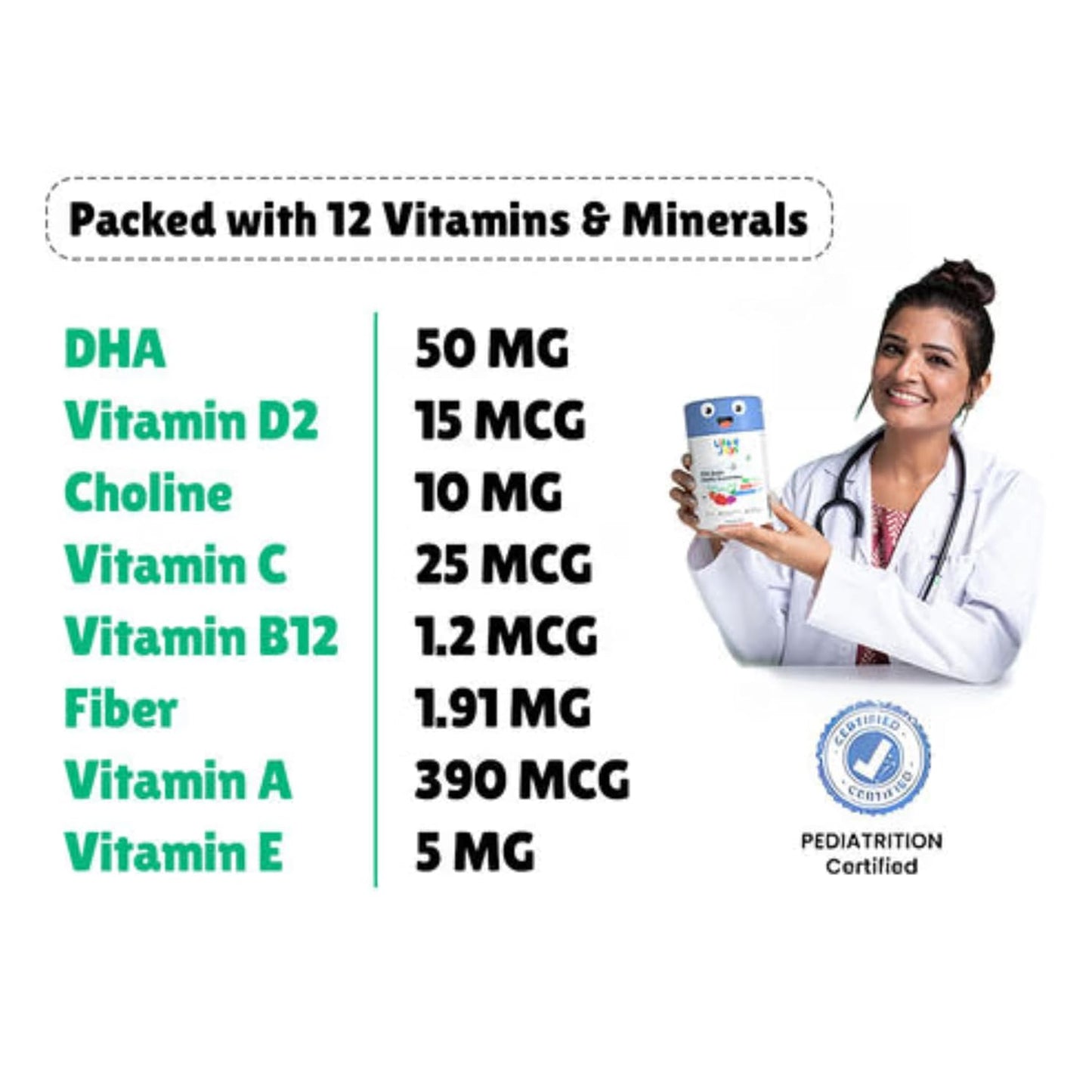 Little Joys DHA Brain Health Gummies For Kids | 2-6 years | 60 Day Pack | Improved Concentration, Mood & Sleep | Packed With 8 Vitamins & Minerals | Multivitamin Gummies For Kids With No Added Sugar