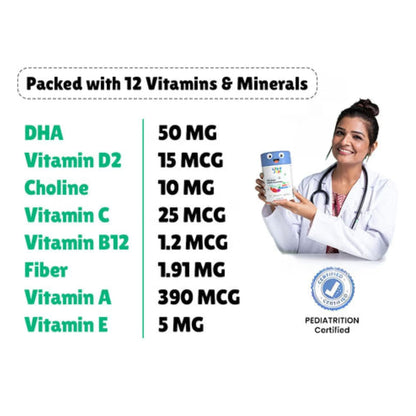 Little Joys DHA Brain Health Gummies For Kids | 2-6 years | 60 Day Pack | Improved Concentration, Mood & Sleep | Packed With 8 Vitamins & Minerals | Multivitamin Gummies For Kids With No Added Sugar