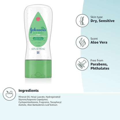 Johnson's Baby Gel Oil with Aloe & Vitamin E 6.5 Ounces