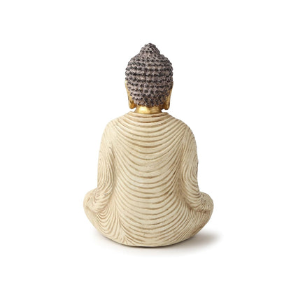 Buddha Statue | Buddha Idols for Home Decor | Showpiece | Gift Items for Home | Decorative Items for Living Room (Beige: L11xW9xH16 cm)